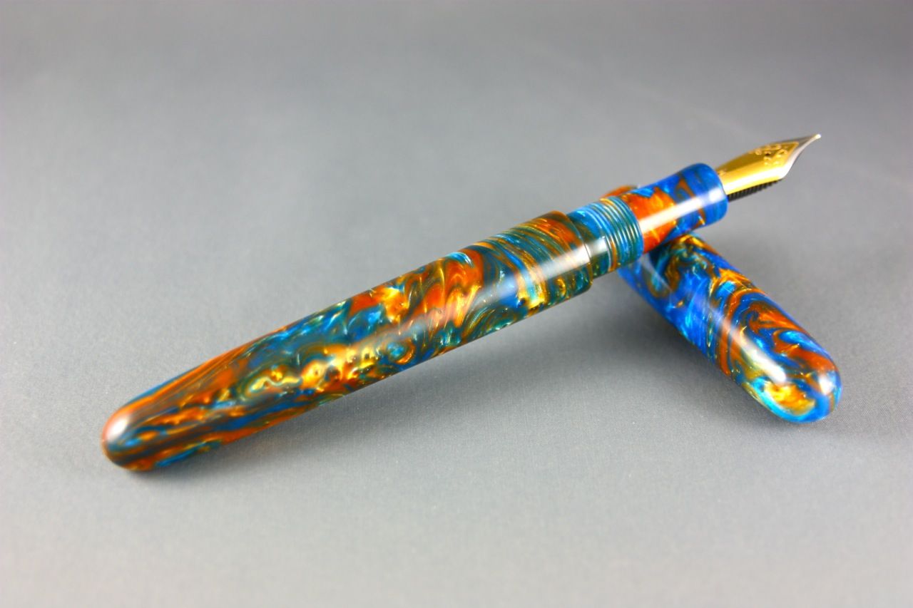 Ken Cavers Custom Pens Charger Lava Cigar Style Fountain Pen